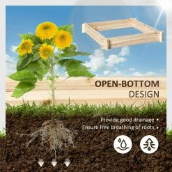 Outsunny Natural Wood Screwless Raised Garden Bed, Wooden Planter Box 10 Outsunny Natural Wood Screwless Raised Garden Bed, Wooden Planter Box -Online Orchards store natural outsunny raised planter boxes 845 654 1f 1000