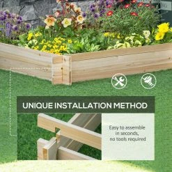 Outsunny Natural Wood Screwless Raised Garden Bed, Wooden Planter Box 11 Outsunny Natural Wood Screwless Raised Garden Bed, Wooden Planter Box -Online Orchards store natural outsunny raised planter boxes 845 654 44 1000