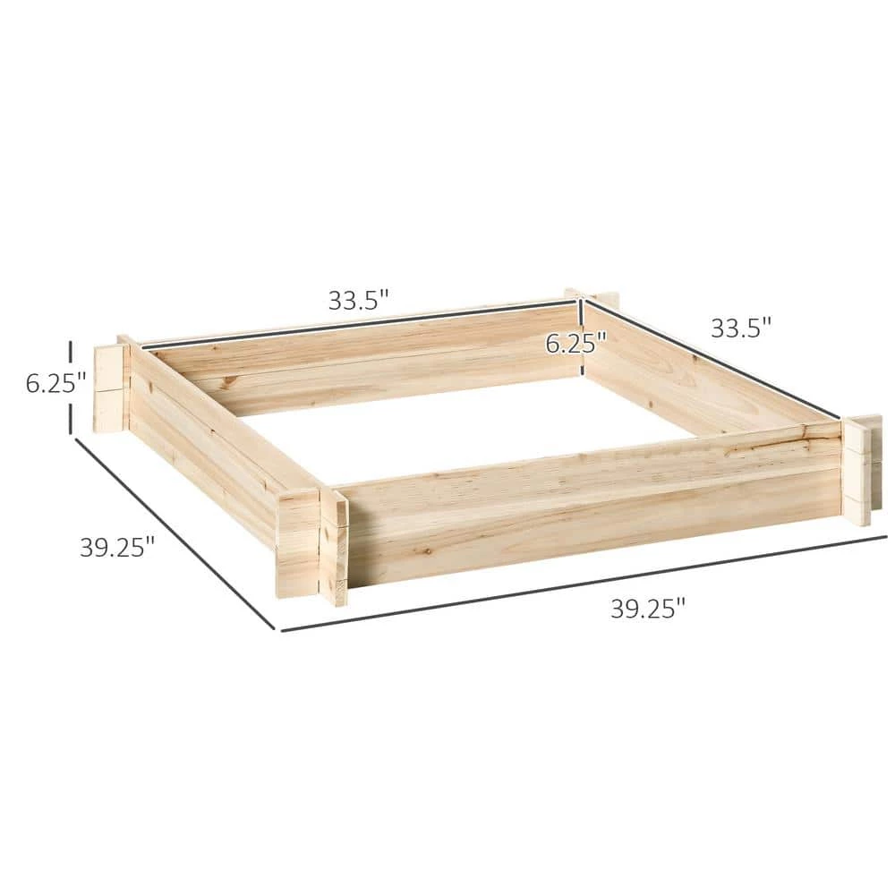 Outsunny Natural Wood Screwless Raised Garden Bed, Wooden Planter Box 3 Outsunny Natural Wood Screwless Raised Garden Bed, Wooden Planter Box - Image 3