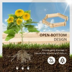 Outsunny 39 in. L x 36 in. W Natural Wood Raised Garden Bed -Online Orchards store natural outsunny raised planter boxes 845 676 1f 1000
