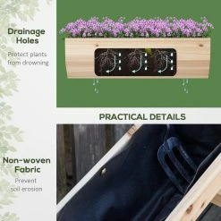 Outsunny Natural Wood Raised Garden Bed 2 Tier Planter Box with Stand, Nonwoven Fabric for Vegetables, Herbs, Flowers -Online Orchards store natural outsunny raised planter boxes 845 683 44 1000
