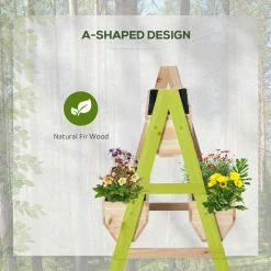Outsunny Natural Wood Raised Garden Bed 2 Tier Planter Box with Stand, Nonwoven Fabric for Vegetables, Herbs, Flowers -Online Orchards store natural outsunny raised planter boxes 845 683 fa 1000