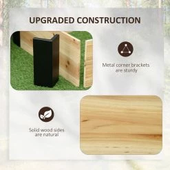 Outsunny 31.5 in. x 31.5 in. Wooden Raised Garden Bed with Metal Corner Bracket, No Installation Tools Required Planter Box -Online Orchards store natural outsunny raised planter boxes 845 684 fa 1000