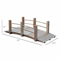 Outsunny 60 in. x 26.5 in. x 19 in. Wooden Stained Finish Garden Footbridge with Safety Railings 11 Outsunny 60 in. x 26.5 in. x 19 in. Wooden Stained Finish Garden Footbridge with Safety Railings -Online Orchards store outsunny garden bridges 844 100 fa 1000