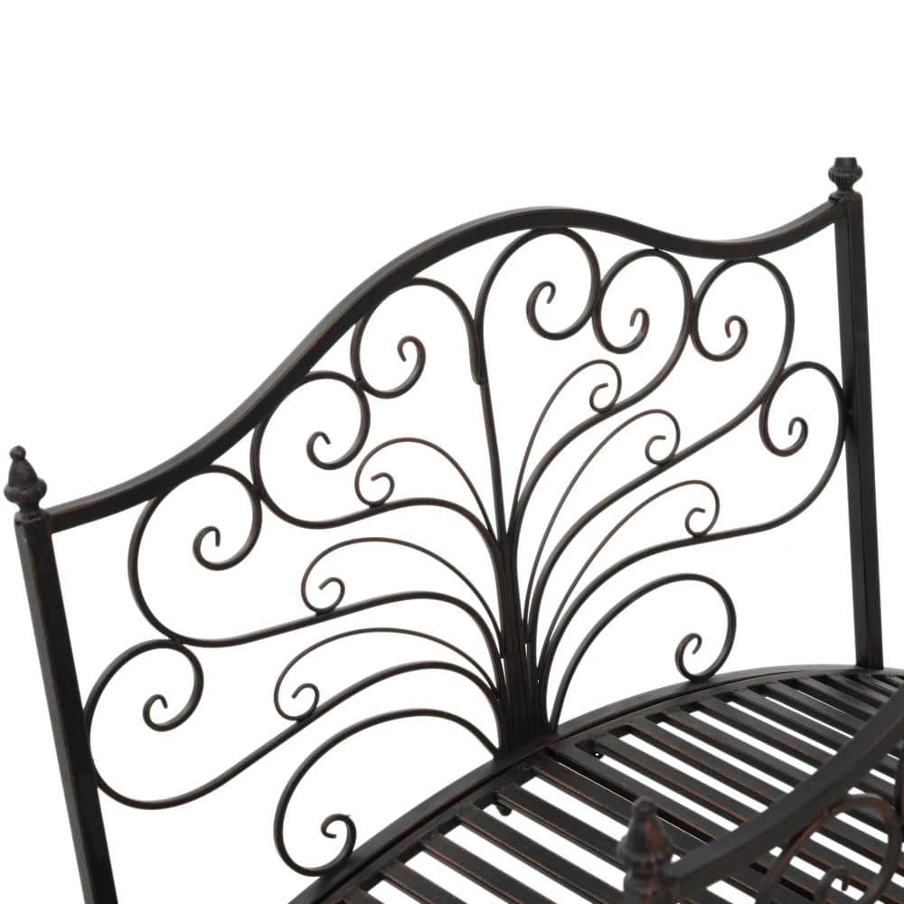 Outsunny 46.75 in. x 28.25 in. x 27 in. Metal Arched Decorative Garden Bridge with Ornate Side Rails 5 Outsunny 46.75 in. x 28.25 in. x 27 in. Metal Arched Decorative Garden Bridge with Ornate Side Rails - Image 5