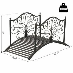Outsunny 46.75 in. x 28.25 in. x 27 in. Metal Arched Decorative Garden Bridge with Ornate Side Rails 11 Outsunny 46.75 in. x 28.25 in. x 27 in. Metal Arched Decorative Garden Bridge with Ornate Side Rails -Online Orchards store outsunny garden bridges 844 220 fa 1000