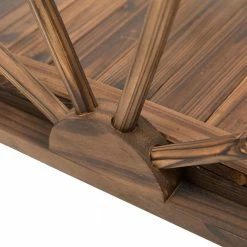 Outsunny 39.25 in. x 19.75 in. x 14.5 in. Stained Wooden Garden Arc Bridge with Half-Wheel Railings -Online Orchards store outsunny garden bridges 844 252 1f 1000