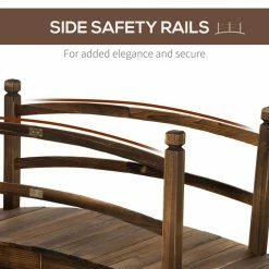 Outsunny Brown 4.7 ft. Wooden Arc Footbridge with Side Rails 10 Outsunny Brown 4.7 ft. Wooden Arc Footbridge with Side Rails -Online Orchards store outsunny garden bridges 844 456 1f 1000