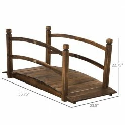 Outsunny Brown 4.7 ft. Wooden Arc Footbridge with Side Rails 9 Outsunny Brown 4.7 ft. Wooden Arc Footbridge with Side Rails -Online Orchards store outsunny garden bridges 844 456 4f 1000