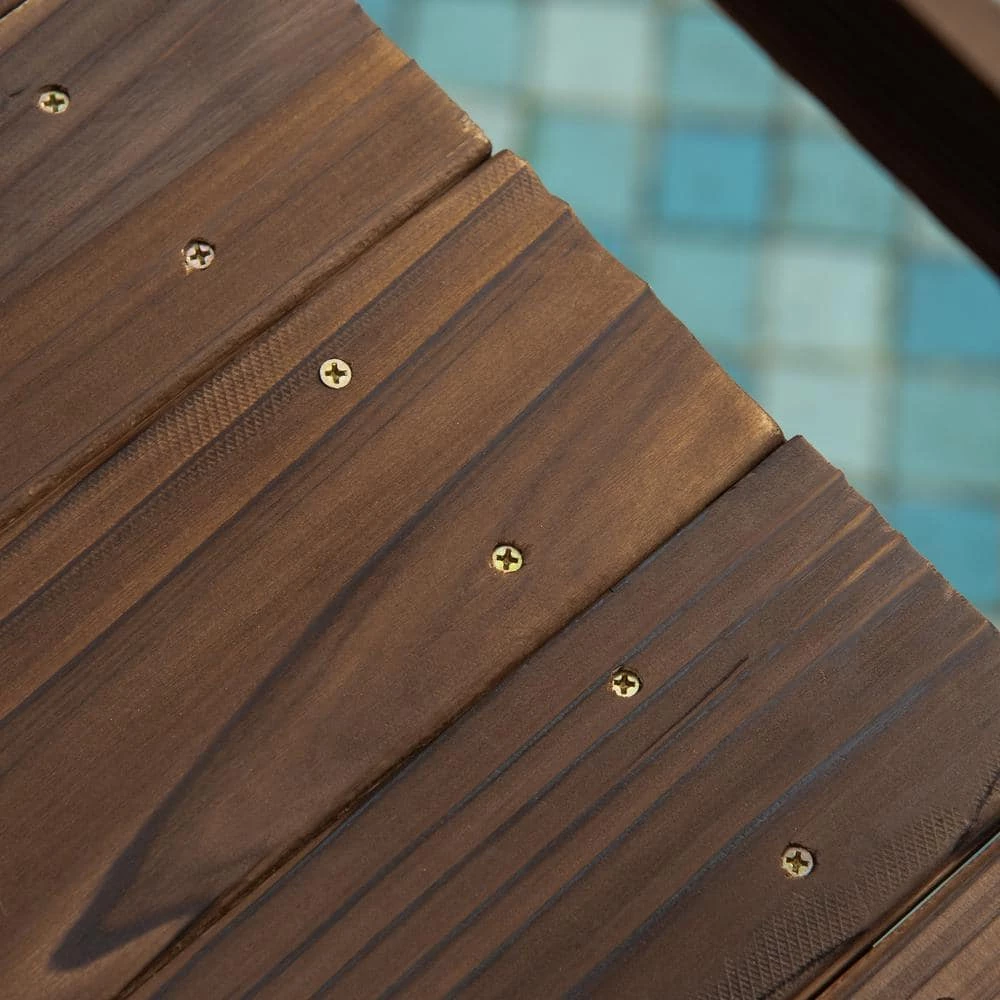 Outsunny Brown 4.7 ft. Wooden Arc Footbridge with Side Rails 7 Outsunny Brown 4.7 ft. Wooden Arc Footbridge with Side Rails - Image 7