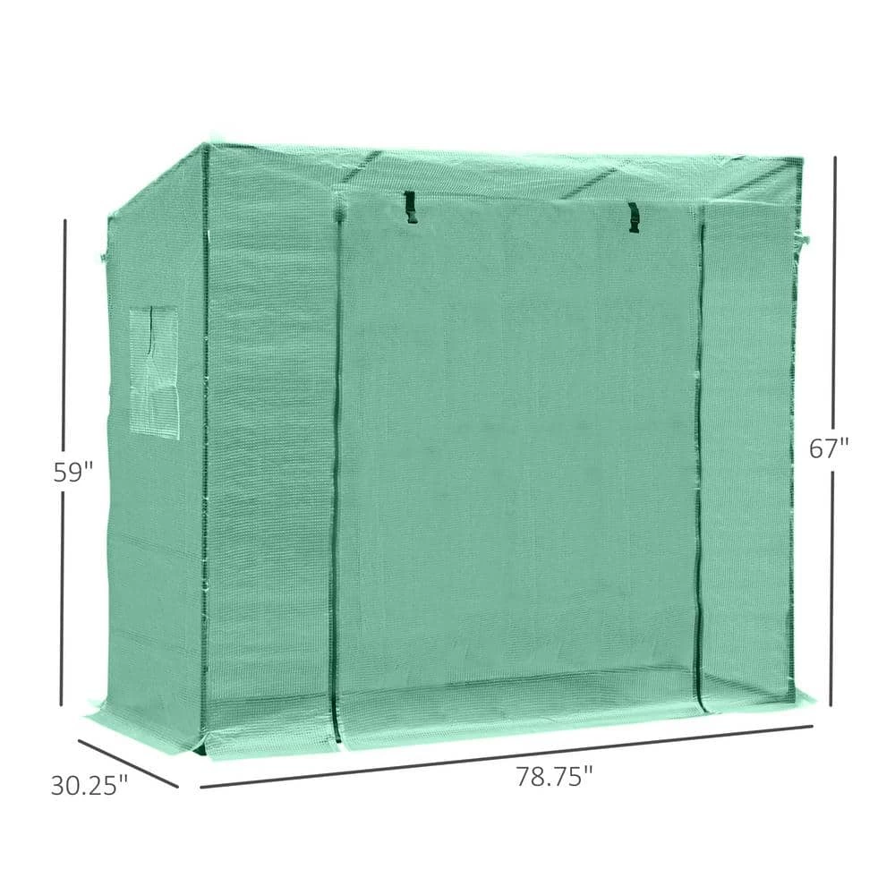 Outsunny 79 in. W x 30 in. D x 67 in. H Walk-in Garden Greenhouse Patio Hot House Outdoor Tomato Plant House 2 Outsunny 79 in. W x 30 in. D x 67 in. H Walk-in Garden Greenhouse Patio Hot House Outdoor Tomato Plant House - Image 2
