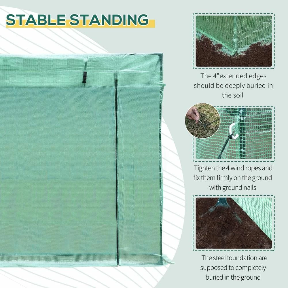 Outsunny 79 in. W x 30 in. D x 67 in. H Walk-in Garden Greenhouse Patio Hot House Outdoor Tomato Plant House 5 Outsunny 79 in. W x 30 in. D x 67 in. H Walk-in Garden Greenhouse Patio Hot House Outdoor Tomato Plant House - Image 5