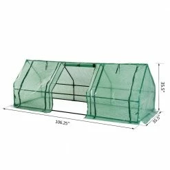 Outsunny 3 ft. W x 9 ft. L x 3 ft. H Portable Mini Greenhouse with 3 Large Zippered Doors Weather Protection & Durable Material -Online Orchards store outsunny greenhouse kits 01 0469 4f 1000