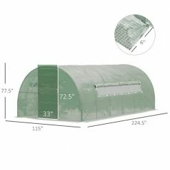Outsunny Large 10 ft. W x 19 ft. D x 7 ft. H Galvanised Steel Green Walk-in Tunnel Greenhouse -Online Orchards store outsunny greenhouse kits 845 143v01 4f 1000