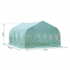 Outsunny 10 ft. x 20 ft. x 7 ft. High Tunnel Walk-In Garden Greenhouse Kit with Plastic Cover and Roll-up Entrance - Green 7 Outsunny 10 ft. x 20 ft. x 7 ft. High Tunnel Walk-In Garden Greenhouse Kit with Plastic Cover and Roll-up Entrance - Green -Online Orchards store outsunny greenhouse kits 845 232gn 4f 1000