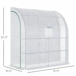 Outsunny 3 ft. W x 7 ft. D x 7 ft. H Steel White Walk-In Greenhouse with Roll-up Windows and PE Cover -Online Orchards store outsunny greenhouse kits 845 304v04 4f 1000