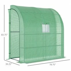 Outsunny 3 ft. W x 7 ft. D x 7 ft. H Steel Green Walk-In Greenhouse with Roll-up Windows and PE Cover -Online Orchards store outsunny greenhouse kits 845 304v04gn 4f 1000