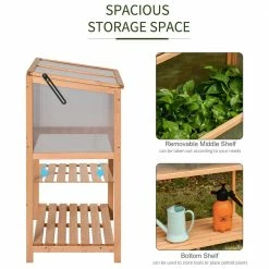 Outsunny 20 in. x 35.5 in. x 40.5 in. Fir Wood Orange Greenhouse -Online Orchards store outsunny greenhouse kits 845 378 fa 1000