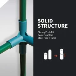 Outsunny 3.9 ft. x 7.9 ft. x 6 ft. HDPE Steel Greenhouse with High-Quality Cover and 2 Zippered Doors -Online Orchards store outsunny greenhouse kits 845 402 4f 1000