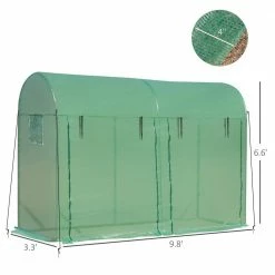 Outsunny 36 in. W x 120 in. D x 84 in. H Tunnel Greenhouse Outdoor Walk-In Hot House -Online Orchards store outsunny greenhouse kits 845 431v01 4f 1000