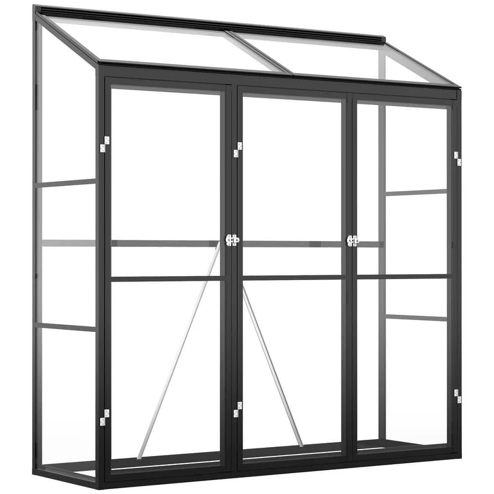 Outsunny 1.8 ft. W x 5.9 ft. L x 6.2 ft. H Aluminum Clear Walk-in Garden Greenhouse with 2 Adjustable Roof Vents and 3 Doors 1 Outsunny 1.8 ft. W x 5.9 ft. L x 6.2 ft. H Aluminum Clear Walk-in Garden Greenhouse with 2 Adjustable Roof Vents and 3 Doors