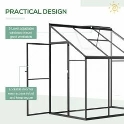 Outsunny 48 in. W x 72 in. D x 76.8 in. H Aluminum Clear Greenhouse -Online Orchards store outsunny greenhouse kits 845 525 1f 1000