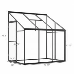 Outsunny 48 in. W x 72 in. D x 76.8 in. H Aluminum Clear Greenhouse -Online Orchards store outsunny greenhouse kits 845 525 4f 1000