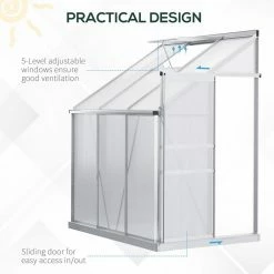 Outsunny 4 ft. in. W x 6 ft. in. D Aluminum Clear Walk-in Garden Greenhouse -Online Orchards store outsunny greenhouse kits 845 539 1f 1000