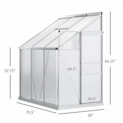 Outsunny 4 ft. in. W x 6 ft. in. D Aluminum Clear Walk-in Garden Greenhouse -Online Orchards store outsunny greenhouse kits 845 539 4f 1000