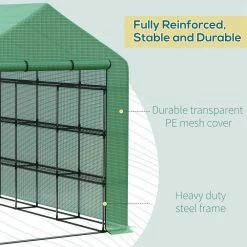 Outsunny 96 in. L x 70.75 in. W x 82.75 in. H Portable Water/UV Walk-In Greenhouse Hot House with 18 Shelves -Online Orchards store outsunny greenhouse kits 845 696 fa 1000