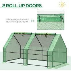 Outsunny 3 ft. W x 6 ft. D Green Mini portable Greenhouse with Large Zipper Doors and Water/UV PE Cover -Online Orchards store outsunny portable greenhouses 845 204v03gn fa 1000