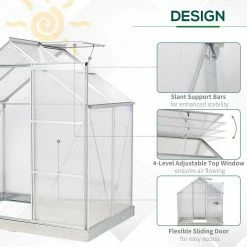 Outsunny 49.5 in. W x 76 in. D x 80.75 in. H Aluminium Silver Portable Walk-In Greenhouse -Online Orchards store outsunny portable greenhouses 845 334 1f 1000