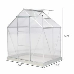 Outsunny 49.5 in. W x 76 in. D x 80.75 in. H Aluminium Silver Portable Walk-In Greenhouse -Online Orchards store outsunny portable greenhouses 845 334 4f 1000