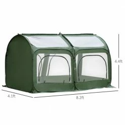 Outsunny 4 ft. W x 8 ft. D x 4 ft. H PVC Green Portable Pop Up Mini Greenhouse -Online Orchards store outsunny portable greenhouses 845 405 4f 1000