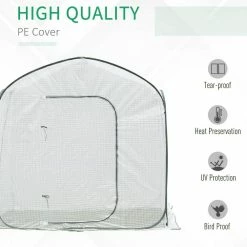 Outsunny 7 ft. x 7 ft. x 7 ft. Polyethylene White Portable Greenhouse with Arc Door and Carry Bag -Online Orchards store outsunny portable greenhouses 845 406 1f 1000