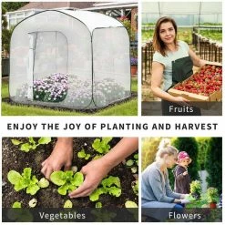 Outsunny 7 ft. x 7 ft. x 7 ft. Polyethylene White Portable Greenhouse with Arc Door and Carry Bag -Online Orchards store outsunny portable greenhouses 845 406 76 1000
