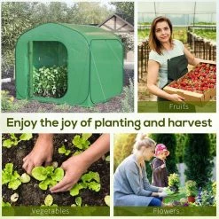 Outsunny 7 ft. W x 7 ft. D x 6 ft. H Steel Green Portable Pop Up Greenhouse with Side Door and Portable Zipper Bag -Online Orchards store outsunny portable greenhouses 845 406gn 1f 1000