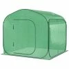 Outsunny 7 ft. W x 7 ft. D x 6 ft. H Steel Green Portable Pop Up Greenhouse with Side Door and Portable Zipper Bag