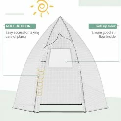Outsunny 54.25 in. W x 63 in. D x 70.75 in. H Tent-Style Greenhouse, Portable Hot House for Plants w/Zipper Roll Up Door & Window -Online Orchards store outsunny portable greenhouses 845 609 1f 1000
