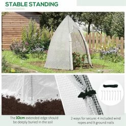 Outsunny 54.25 in. W x 63 in. D x 70.75 in. H Tent-Style Greenhouse, Portable Hot House for Plants w/Zipper Roll Up Door & Window -Online Orchards store outsunny portable greenhouses 845 609 44 1000