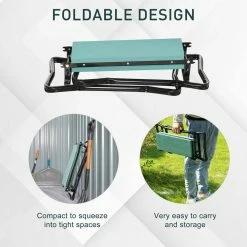 Outsunny Padded Garden Kneeler and Seat Bench, Padded Foldable Garden Stool, Green -Online Orchards store outsunny specialty garden tools 01 0134 44 1000
