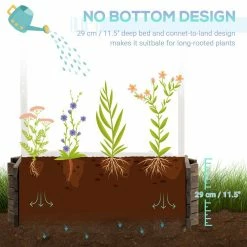 Outsunny Wood Garden Bed in Rustic Brown for Plants/Herb/Vegetables -Online Orchards store rustic brown outsunny elevated garden beds 845 713 1f 1000