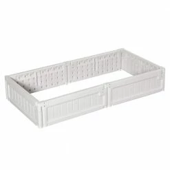 Outsunny 24.75 in. W x 48.5 in. D x 8.25 in. H White Plastic Raise Garden Bed Kit