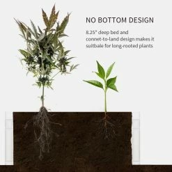 Outsunny 24.75 in. W x 48.5 in. D x 8.25 in. H White Plastic Raise Garden Bed Kit -Online Orchards store white outsunny raised planter boxes 845 549wt fa 1000