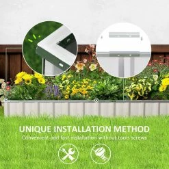 Outsunny White Metal Raised Garden Bed, DIY Large Steel Planter Box 10 Outsunny White Metal Raised Garden Bed, DIY Large Steel Planter Box -Online Orchards store white outsunny raised planter boxes 845 644cw 1f 1000