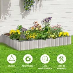 Outsunny White Metal Raised Garden Bed, DIY Large Steel Planter Box 12 Outsunny White Metal Raised Garden Bed, DIY Large Steel Planter Box -Online Orchards store white outsunny raised planter boxes 845 644cw fa 1000